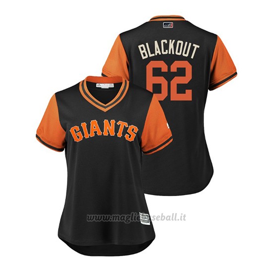 Maglia Baseball Donna San Francisco Giants Ray Nero 2018 Llws Players Weekend Neroout Nero